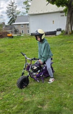 GMB100 mini bike riding customer photo
